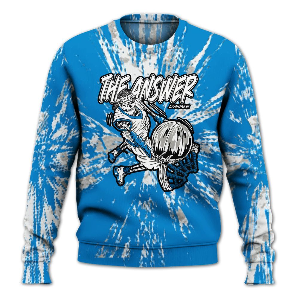 Sweatshirt To Match Industrial Blue 4s - The Answer Skeleton Luxury All Over Print