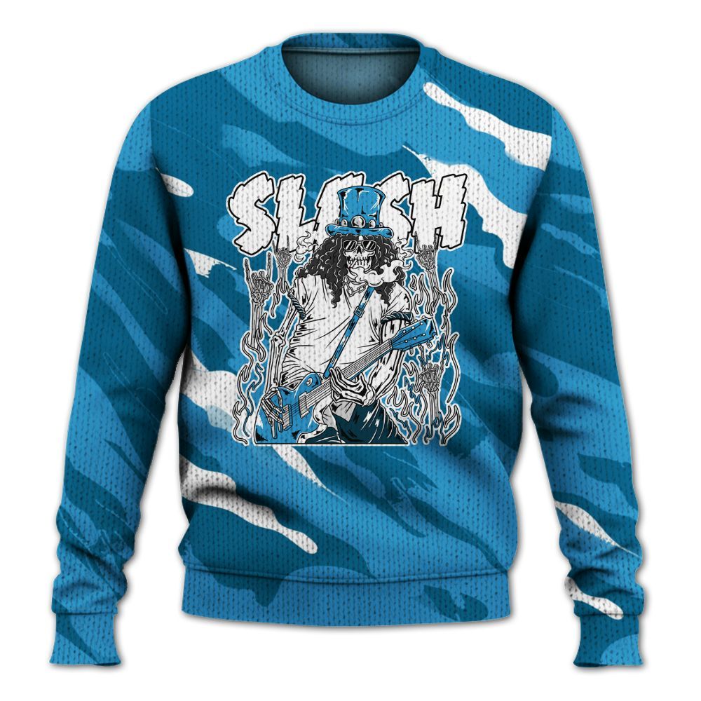 Knitted Sweater To Match Powder Blue 9s - Slash Skeleton Colored