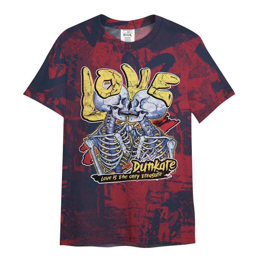 Shirt To Match Dunk Low COJP What The 2024 - Skull Love All Over Print