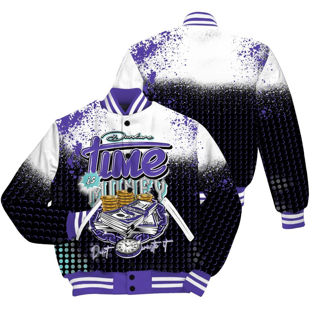 Varsity Jacket To Match Low Hornets 1s Shirt, Halftone Time Is Money All Over Print