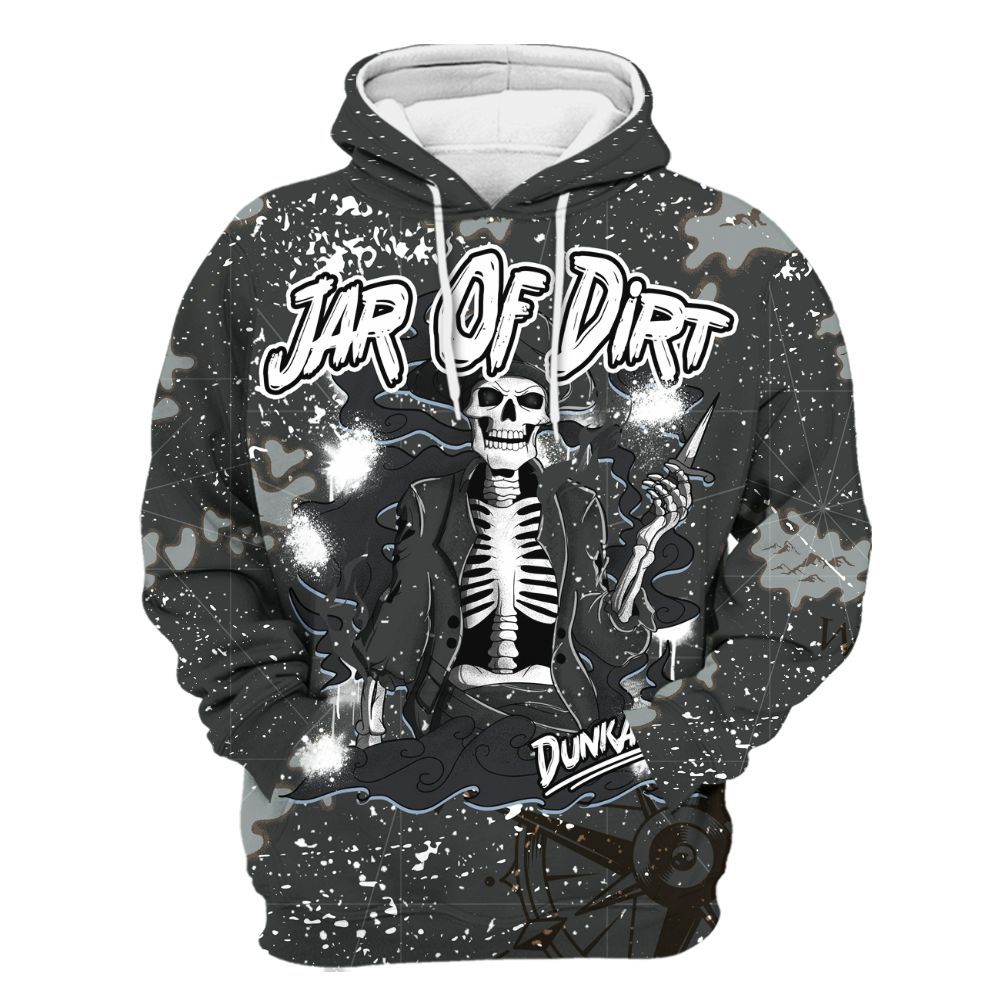 Hoodie To Match Reverse Black White 6s - Skeleton Jar Of Dirt Retro All Over Print