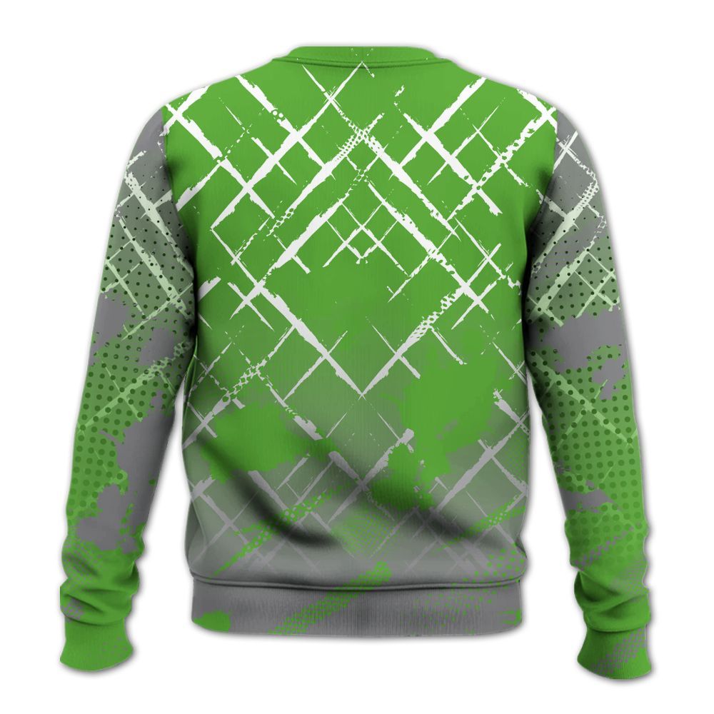 Sweatshirt To Match Retro Green Bean 5s - Halftone Stand Business Dripping All Over Print