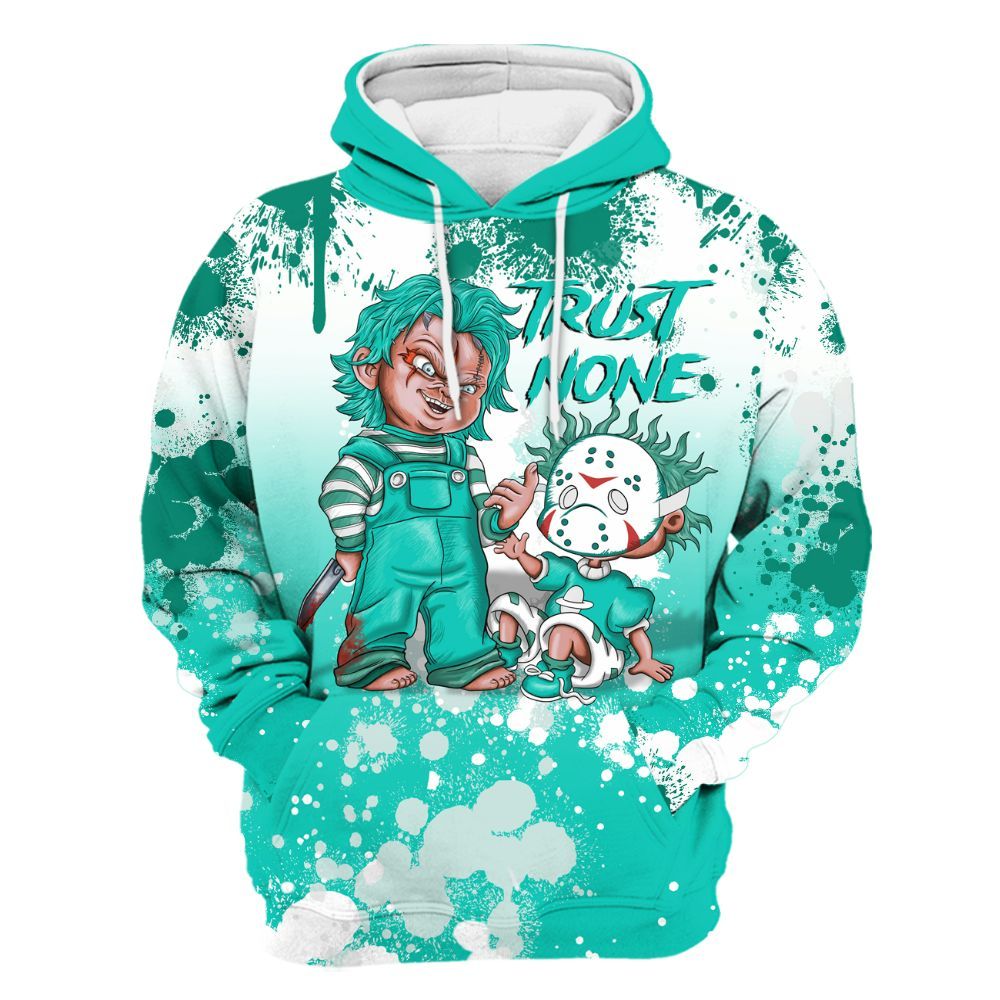 Hoodie To Match Dunk Low Clear Jade - Trust No One Scary All Over Print