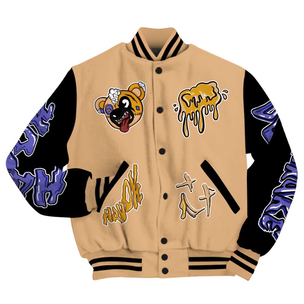 Varsity Jacket To Match SE Afrobeats 7s - Havok Bear All Over Print