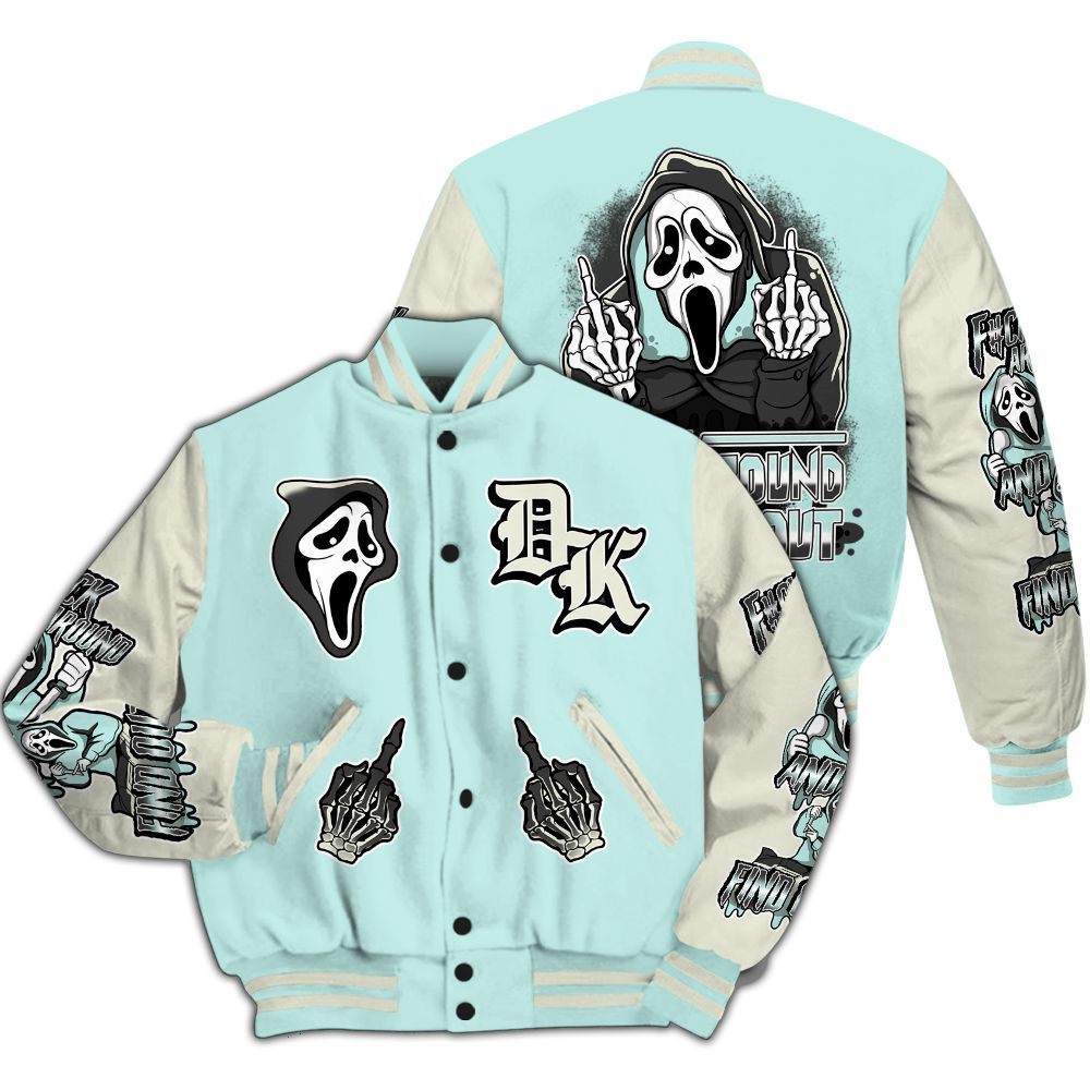 Varsity Jacket To Match Pure Platinum 4s - F#CK And Find Out Graphic All Over Print
