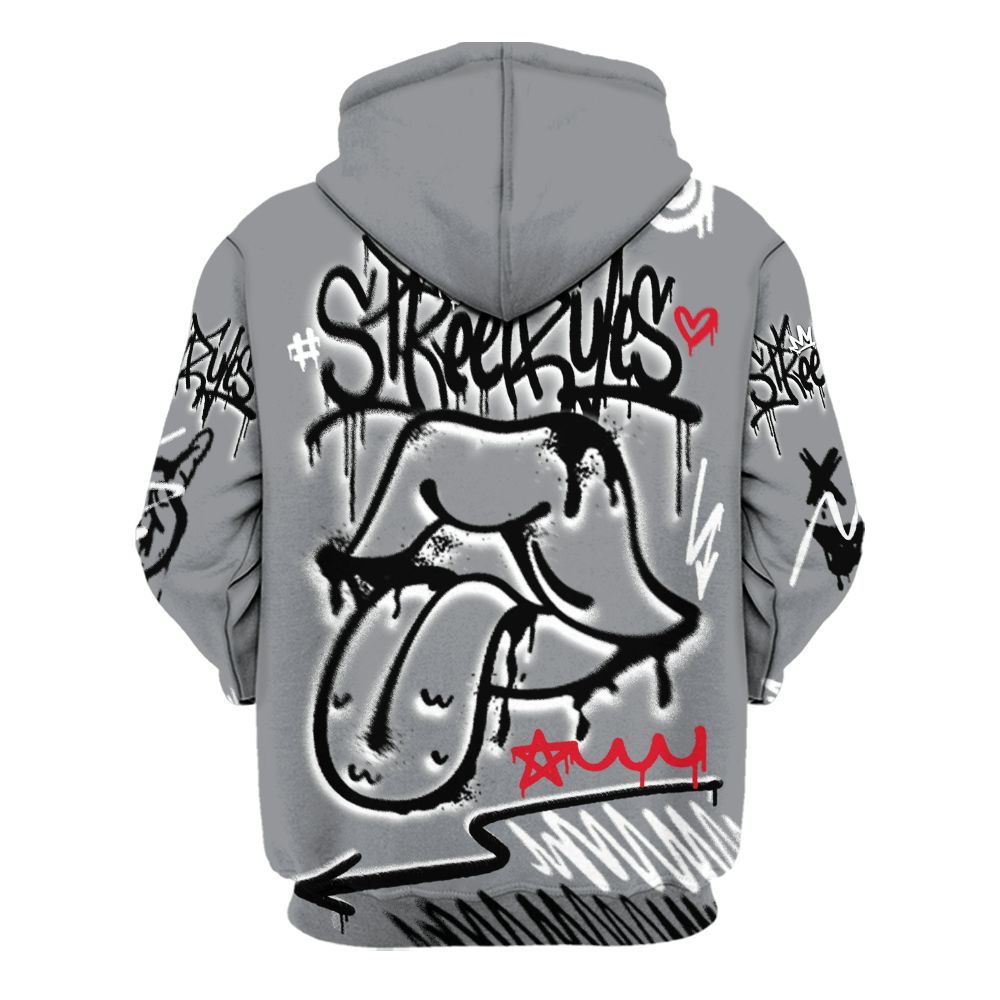 Hoodie To Match Black Cement 3s - Break Rules Streetwear All Over Print