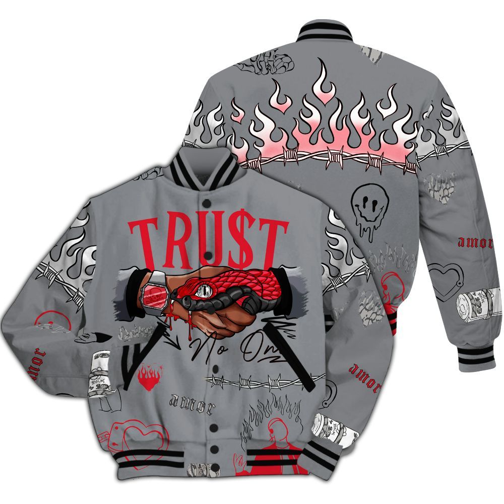 Varsity Jacket To Match Black Cement 3s - Trust No One Streetwear All Over Print