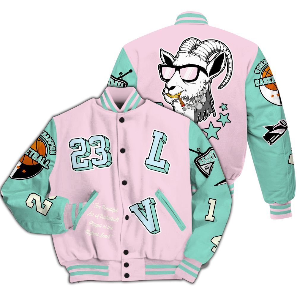 Varsity Jacket To Match Retro Easter 5s - The GOAT Got Em Streetwear All Over Print
