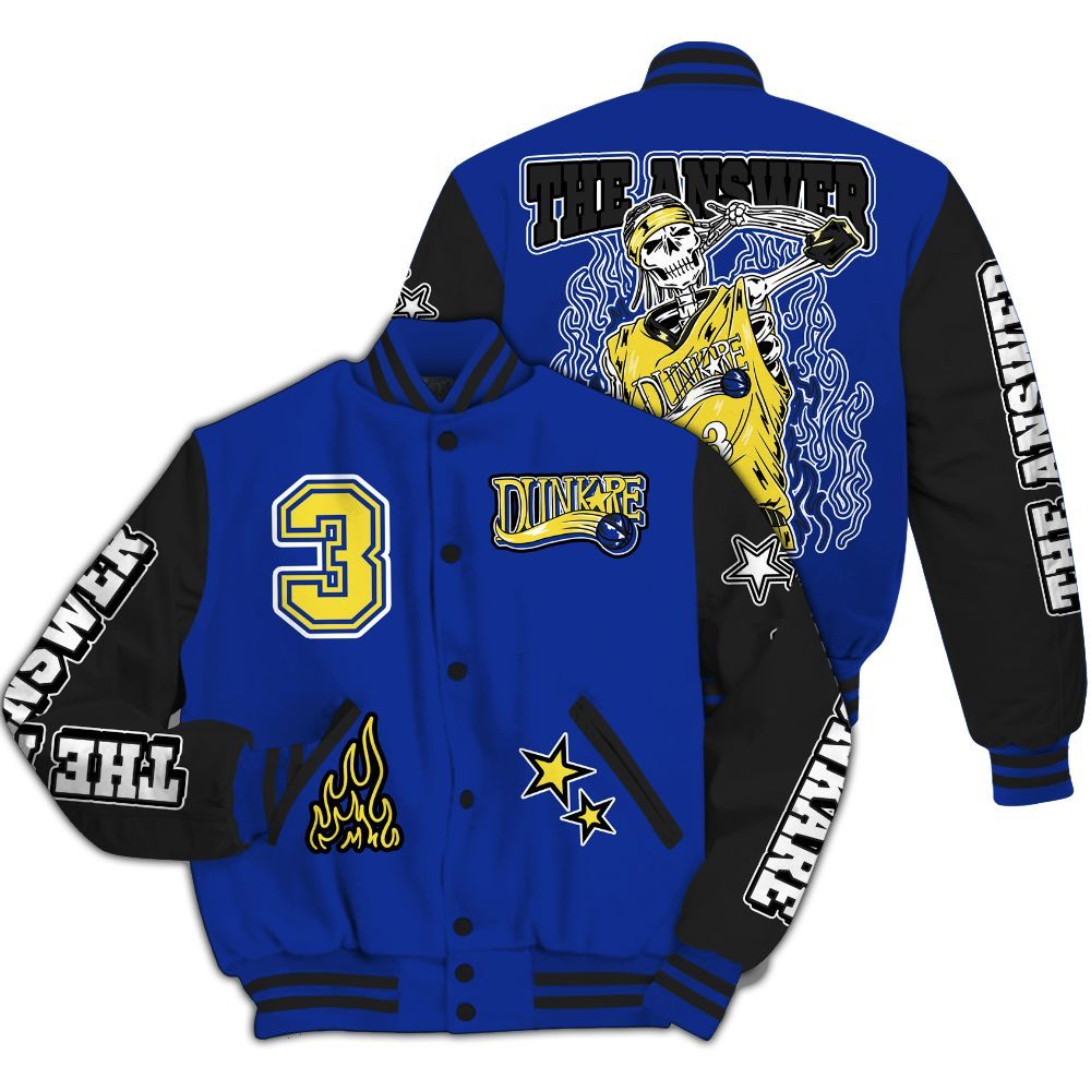 Varsity Jacket To Match Laney 14s - Allen Answer Skeleton All Over Print