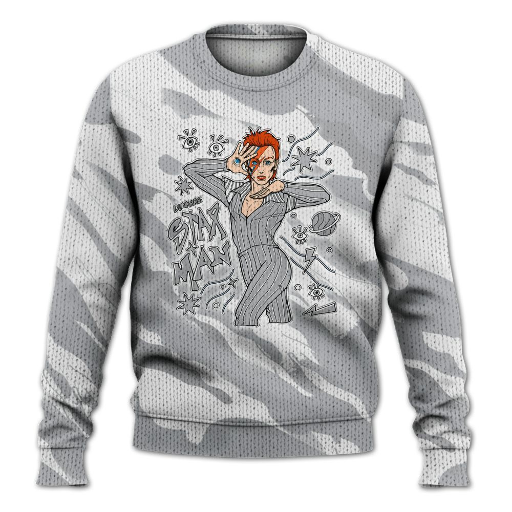 Knitted Sweater To Match Low OG Wolf Grey 1s - Starmans Graphics Colored