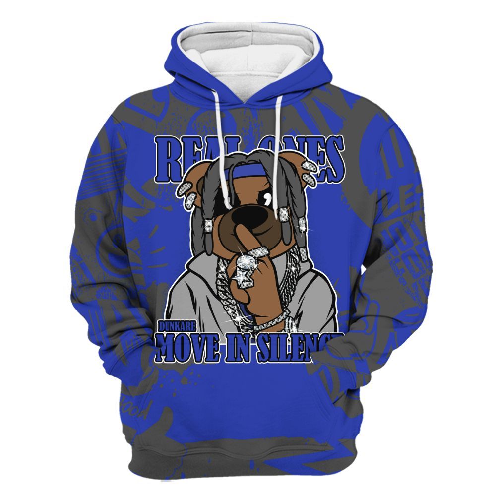 Hoodie To Match Air Max Plus Black Racer Blue - Silent Achievers Bear Monogram Graffiti All Over Print