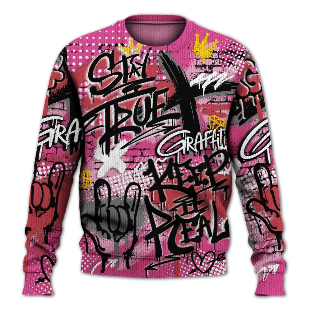 Knitted Sweater To Match KD 4 Aunt Pearl - True It Real Graffiti Streetwear