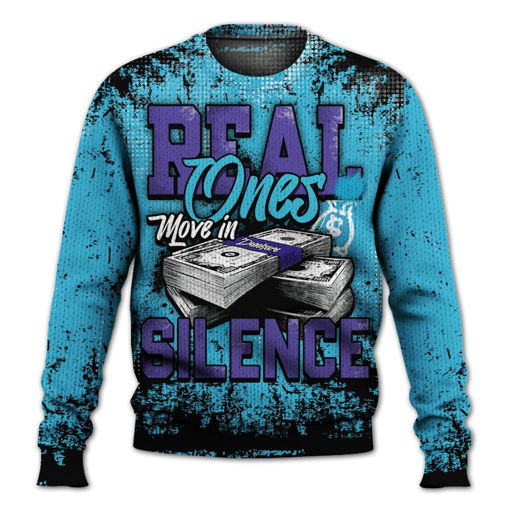 Knitted Sweater To Match Retro Aqua 6s - Move In Silence Money Street Retro
