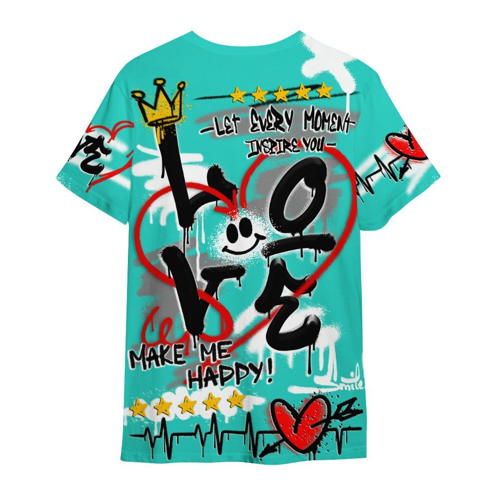 Shirt To Match Dunk Low Clear Jade - Happy Love Beats Graffiti Streetwear All Over Print