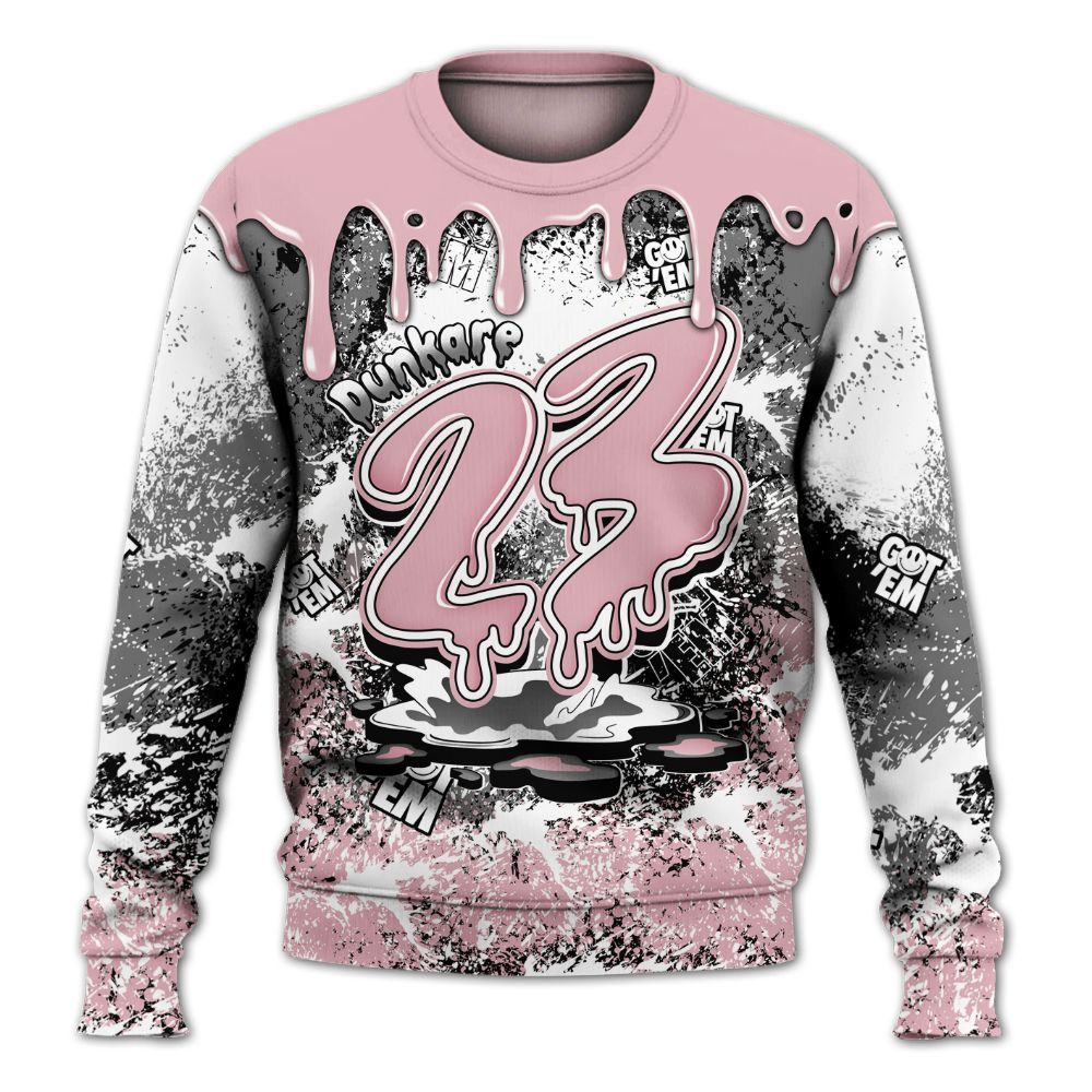 Sweatshirt To Match Air Max DN Pink Foam - Dripping 23 Drip All Over Print