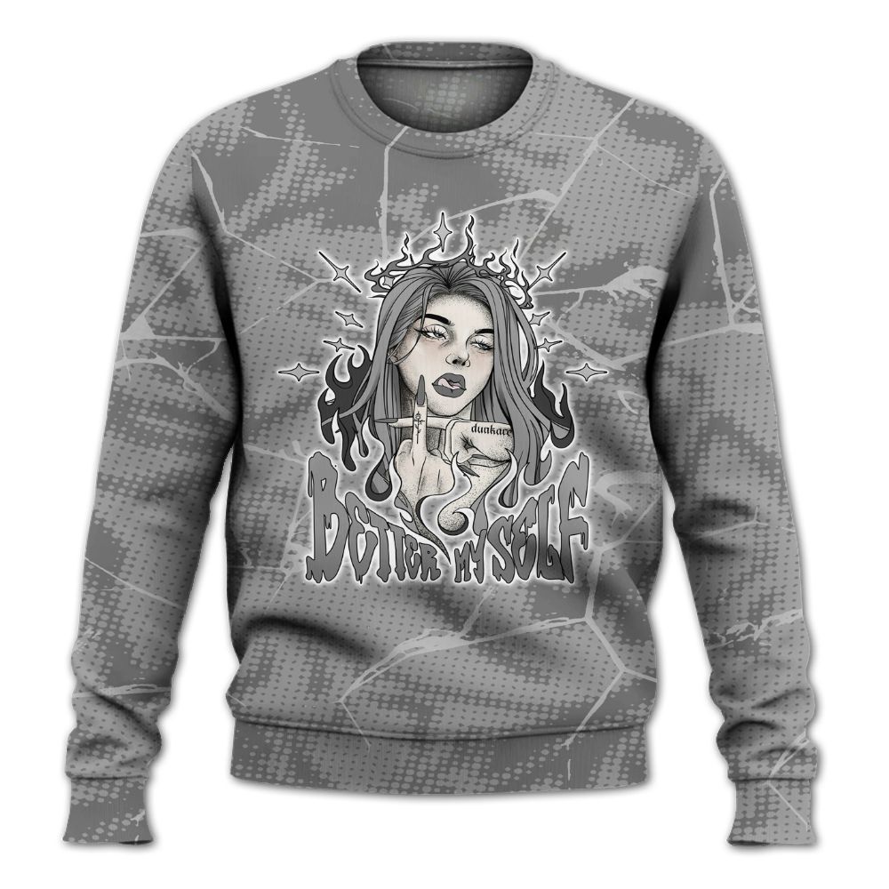 Sweatshirt To Match Black Wolf Grey 12s - My-Self Crack Unique All Over Print