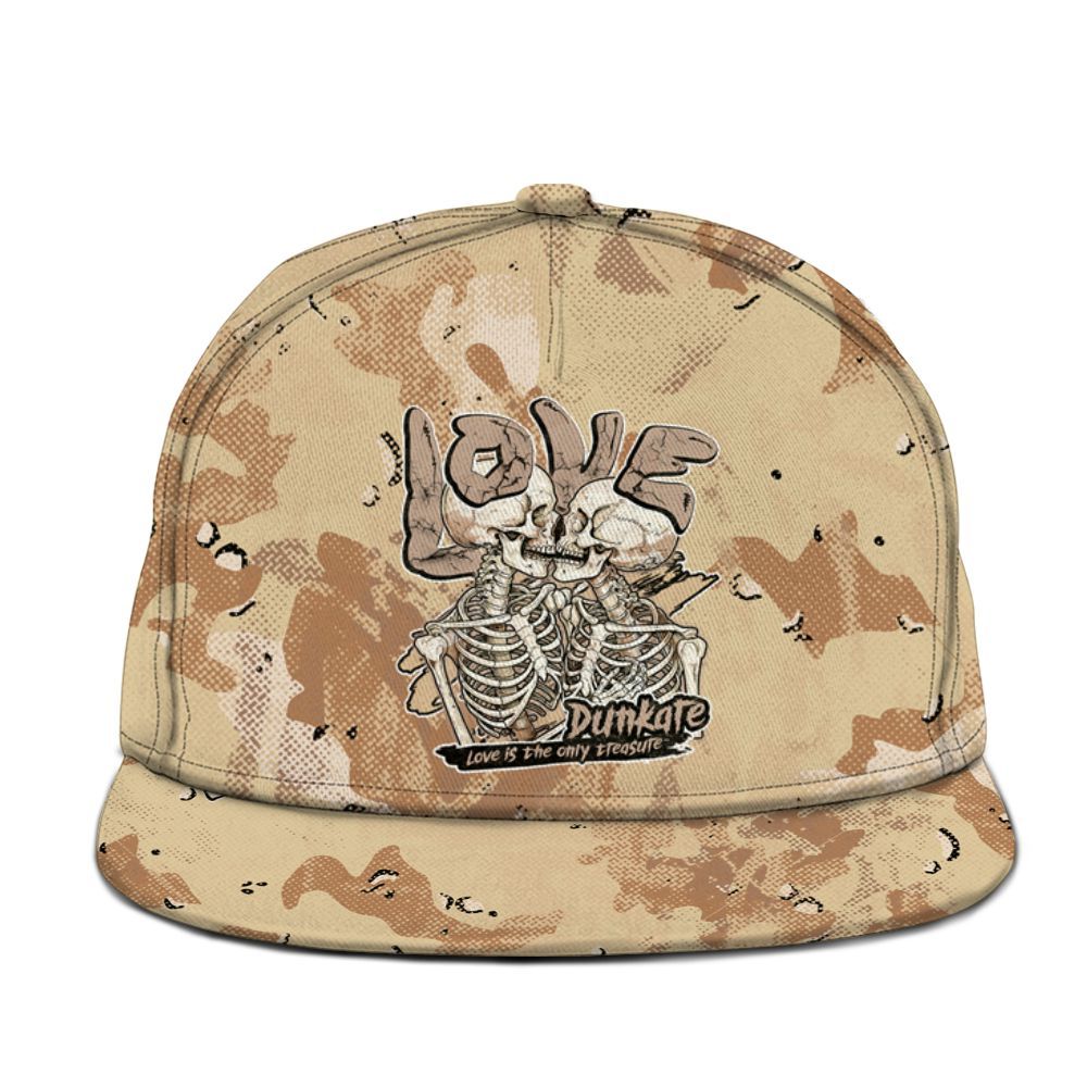Snapback To Match Desert Camo 3s - Skull Love Graphic