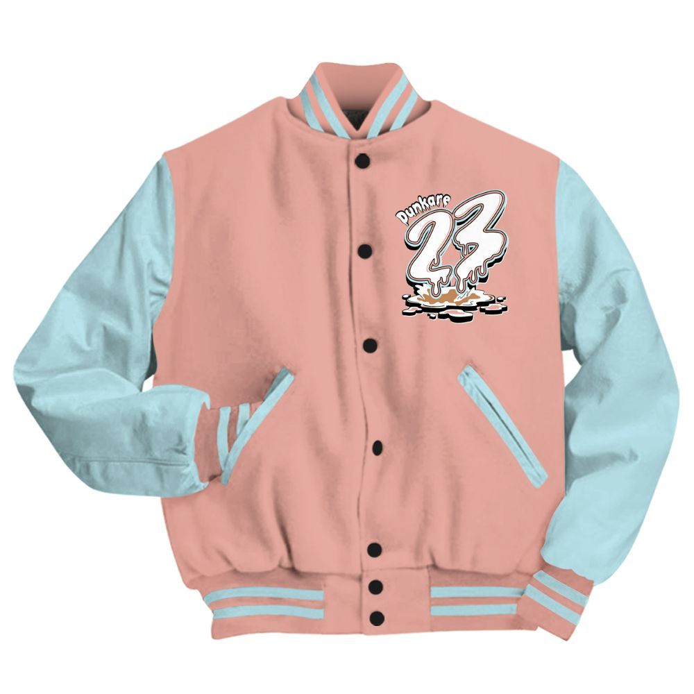 Varsity Jacket To Match Dunk Low Glacier Arctic - Custom Name 23 Drip All Over Print