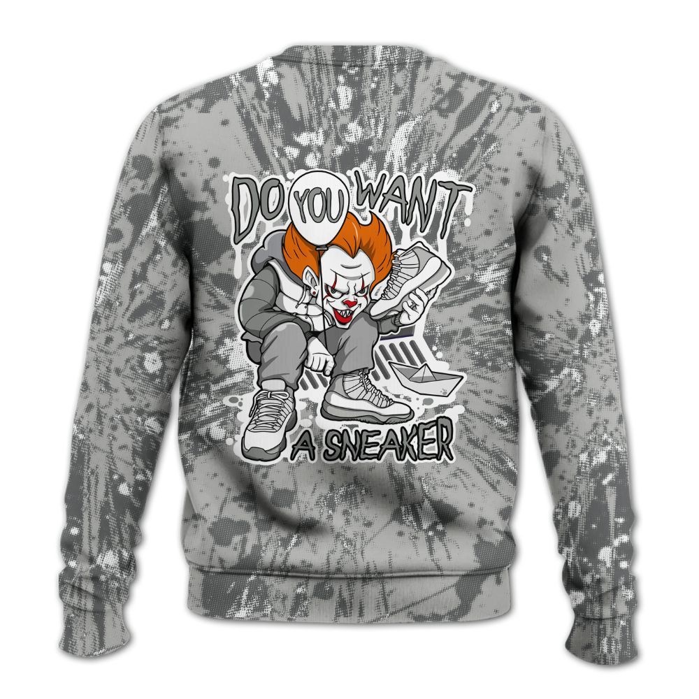 Sweatshirt To Match Retro Wet Cement 4s - Clown Scary Sneakers Graphic Halloween All Over Print