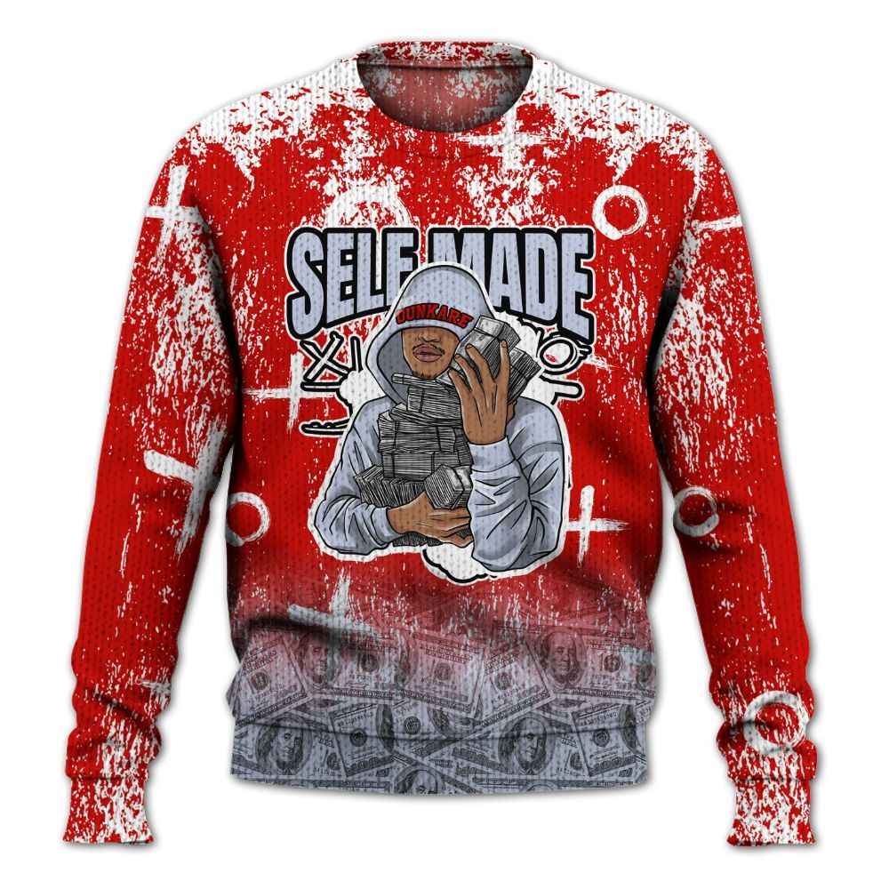 Knitted Sweater To Match Fire Red 6s - Selfmade Unique Grunge