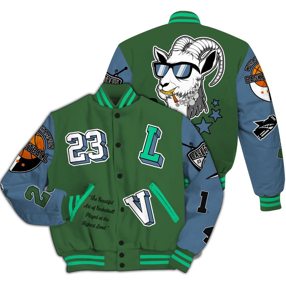 Varsity Jacket To Match Foamposite Pro Pine Green 2025 - The GOAT Got Em All Over Print