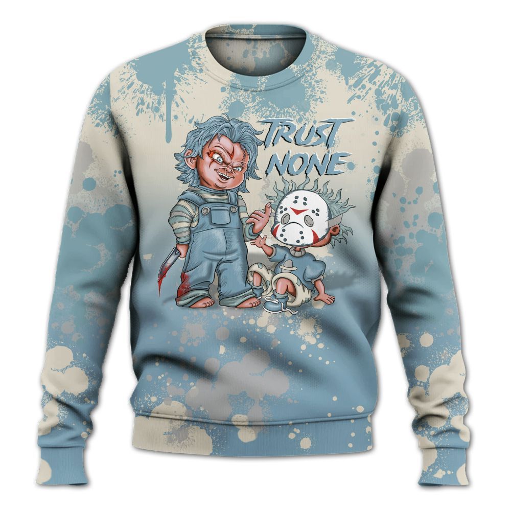 Sweatshirt To Match Retro SoleFly 13s - Trust No One Scary All Over Print