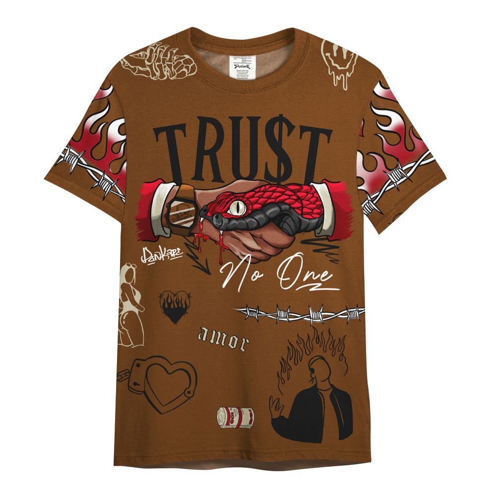 Shirt To Match Archaeo Brown 5s Varsity Jacket, Snake Trust No One All Over Print