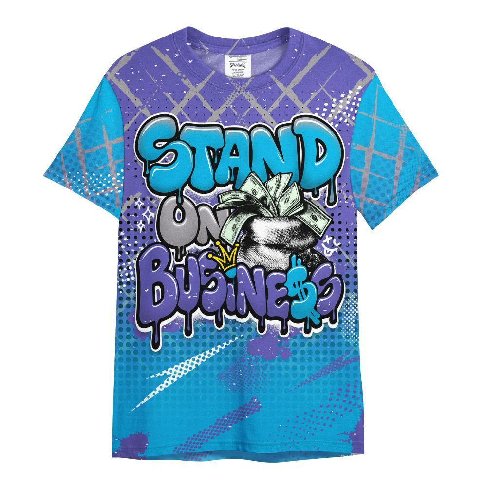 Shirt To Match Retro Aqua 8s - Halftone Stand Business Dripping All Over Print