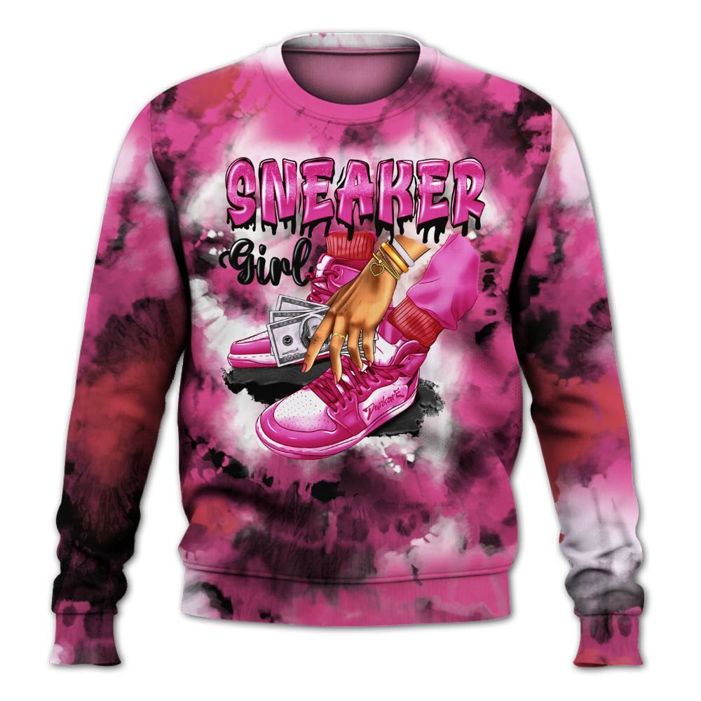 Sweatshirt To Match KD 4 Aunt Pearl - SNEAKER Girl Money Drip Tie Dye All Over Print