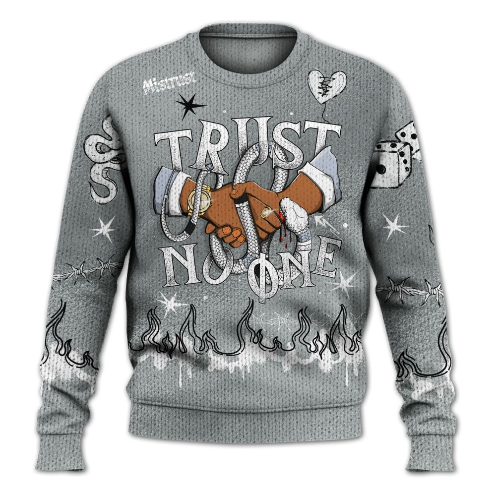 Sweater To Match White Metallic 2026 5s - Trust No One Snake-Bite Doodle Crayon Graphic