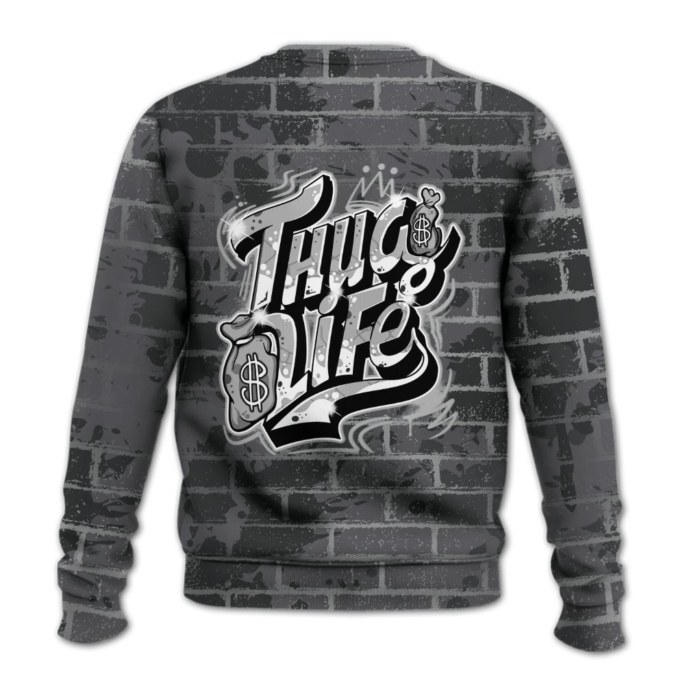 Sweatshirt To Match White Thunder 4s - Free Thug Living Graphic Brick Art All Over Print