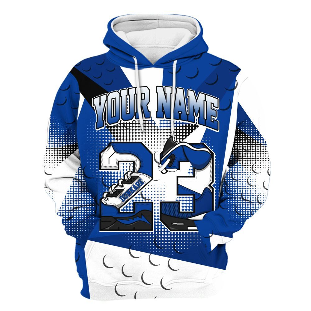 Hoodie To Match Hyper Royal 12s - Poly Custom Name Number 23 5s All Over Print