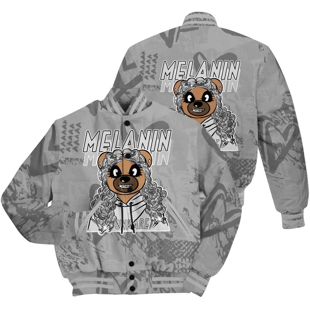 Varsity Jacket To Match Black Wolf Grey 12s Shirt - Pigments Bear Heart Grunge All Over Print