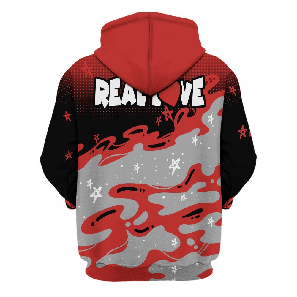 Hoodie To Match Bred Reimagined 4s - Sincere Fondness Bear Stars All Over Print