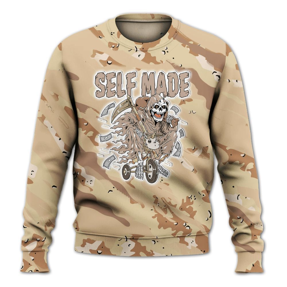 Sweatshirt To Match Desert Camo 3s - Self Make Skeleton Colored All Over Print