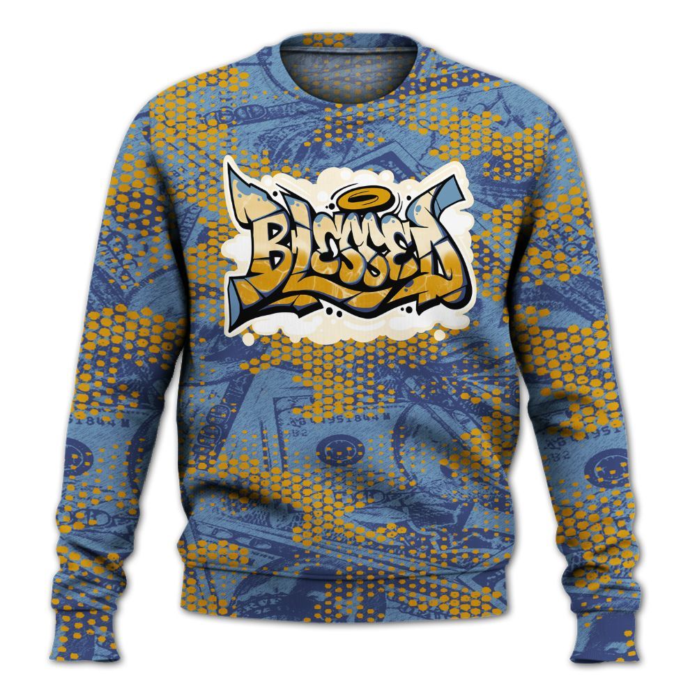Sweatshirt To Match High OG First In Flight 1s - Blessing Graphic Banknotes All Over Print