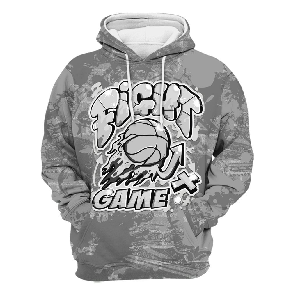 Hoodie To Match Black Wolf Grey 12s - Fighter Games Graphic Street Art All Over Print