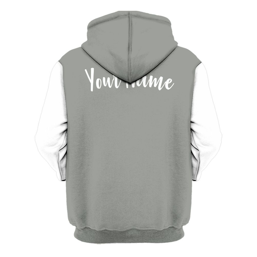 Hoodie To Match Paris Cement Grey 4s Varsity Jacket, Custom Name God Blessed Drip All Over Print