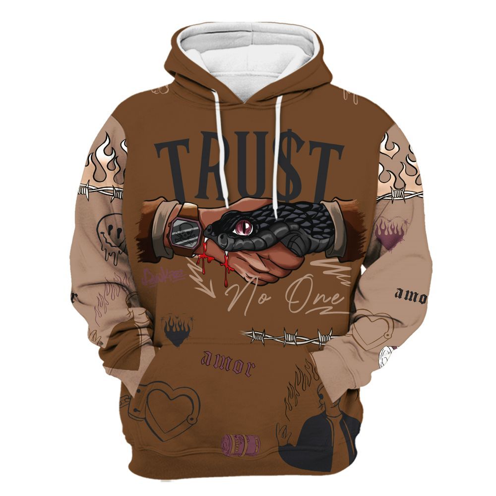 Hoodie To Match Archaeo Brown 3s - Snake Trust No One All Over Print