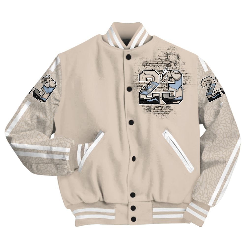 Varsity Jacket To Match Desert Sand 3s - Custom Name Number 23 5s All Over Print