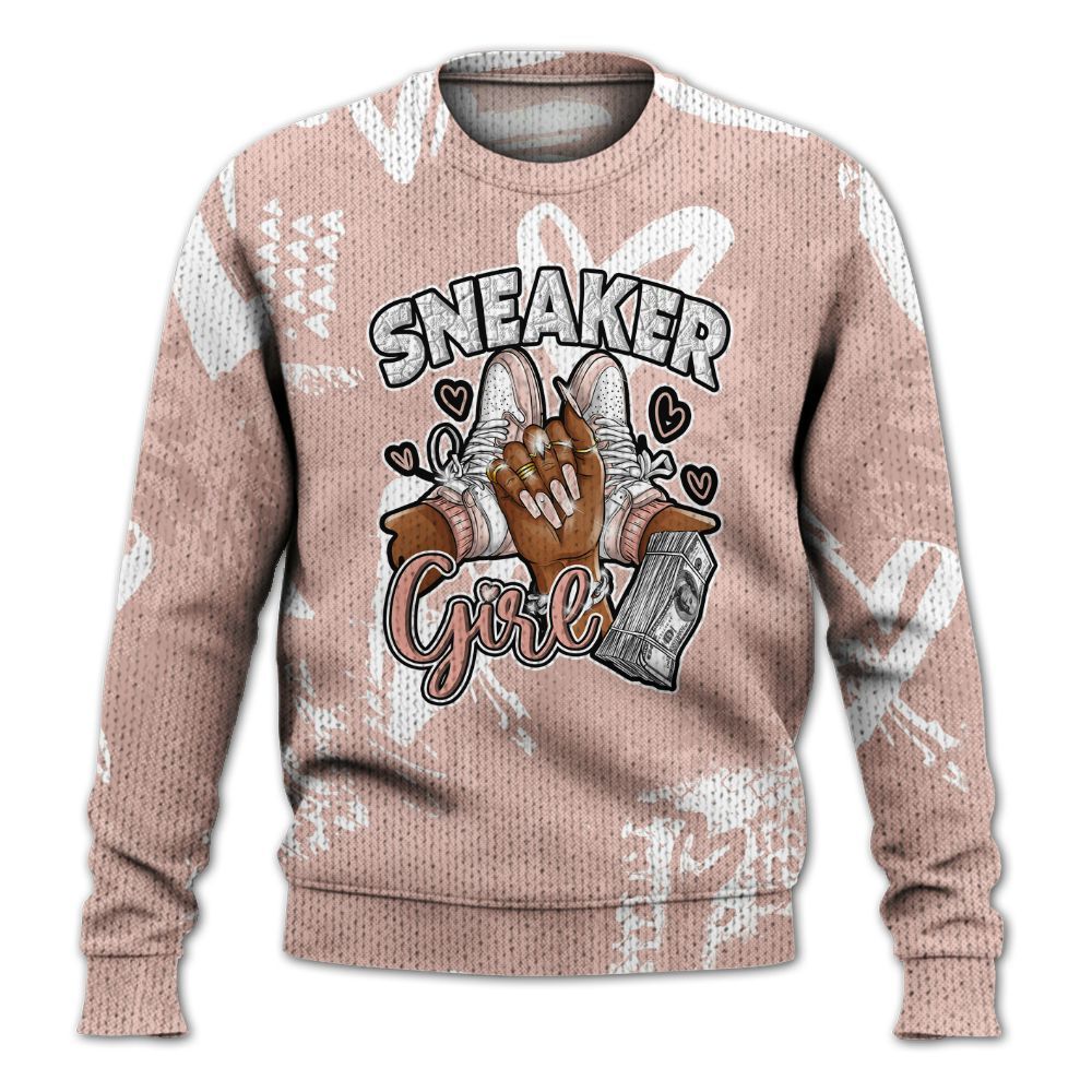 Knitted Sweater To Match Low Legend Pink 11s - Sneakerz Girlz Heart Grunge