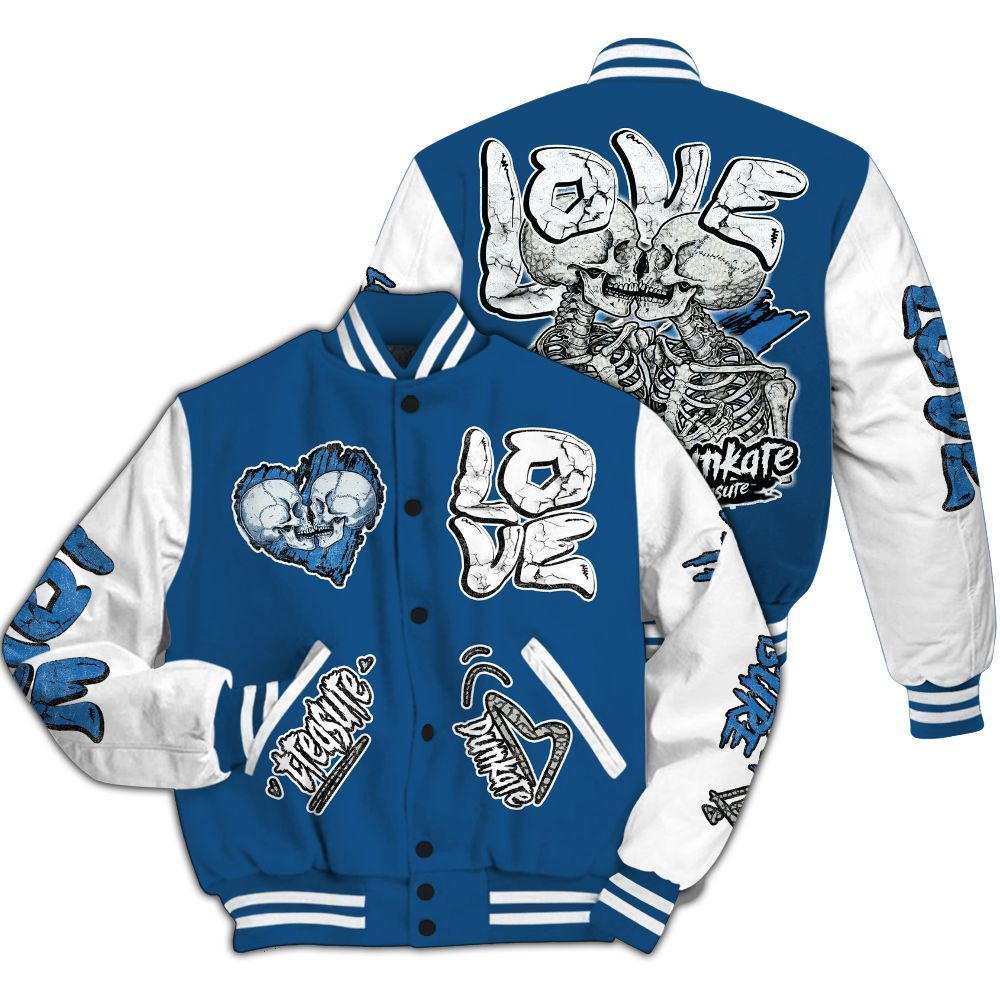 Varsity Jacket To Match Wizards 3s - Skull Bear All Over Print