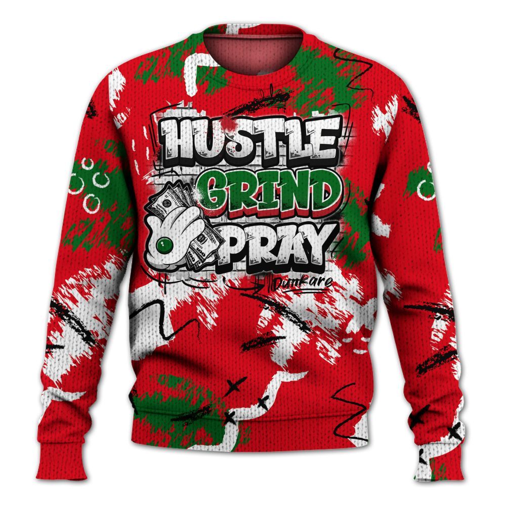 Sweater To Match Chicago 13s - Hustle Grind Pray Graphic Street Style Graphic