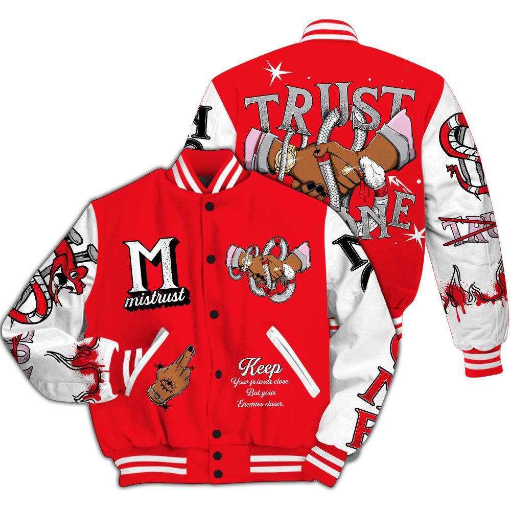 Varsity Jacket To Match Zoom Vomero 5 Valentine's Day 2025 - Trust No One Snake-Bite Street Style All Over Print