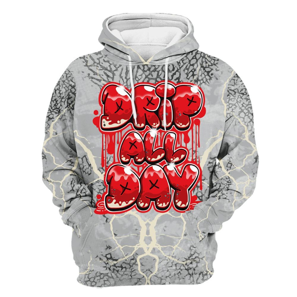 Hoodie To Match Cement Grey 3s - DRIPPIN Days Graphic Halloween All Over Print