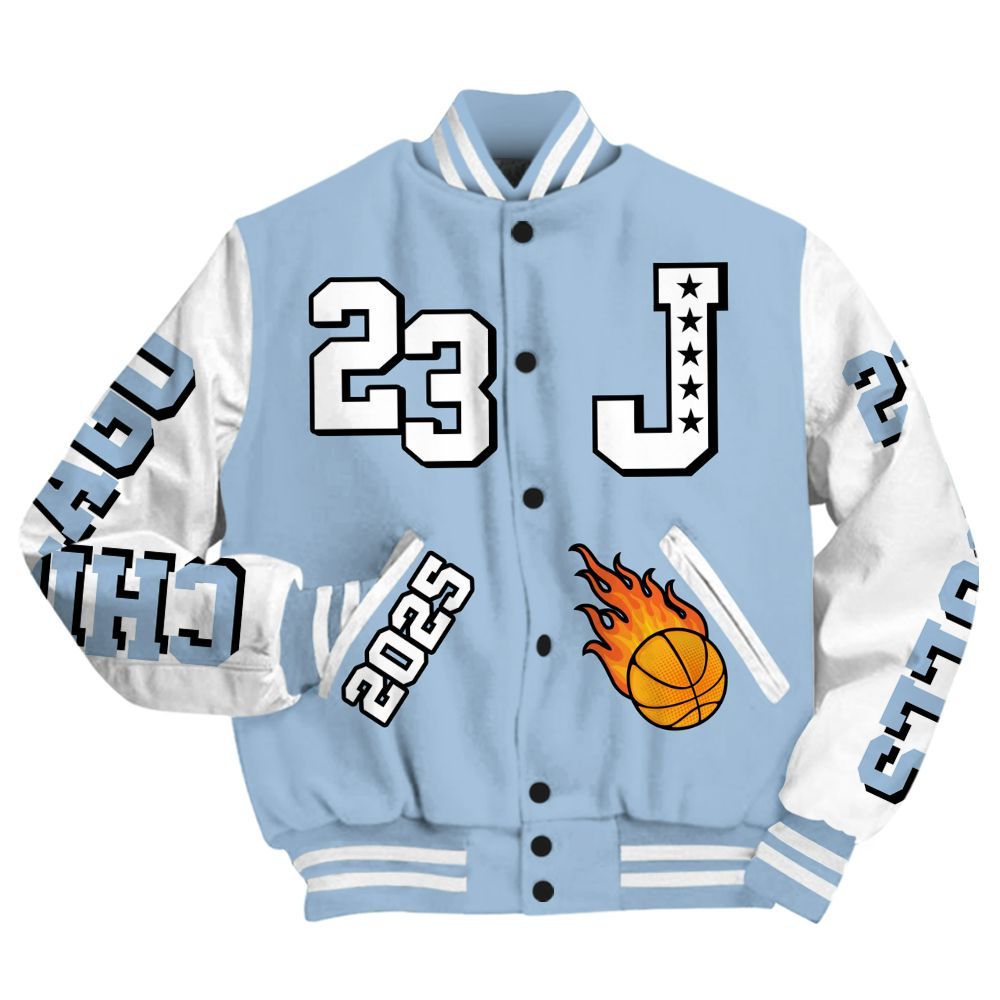 Varsity Jacket To Match High University Blue 1s - Chicago 23 Basketball All Over Print