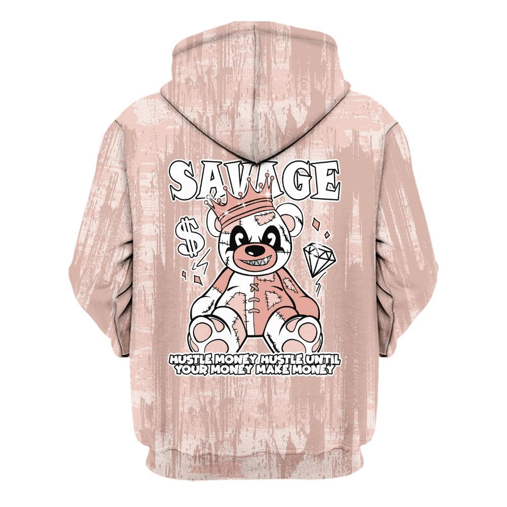Hoodie To Match Low Legend Pink 11s - Savages Bear Glitch Art All Over Print