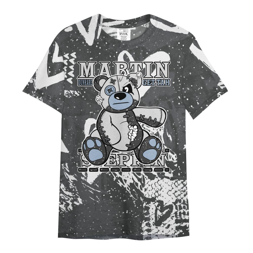 Shirt To Match Reverse Black White 6s - Tah Steppin Bear Heart Grunge All Over Print