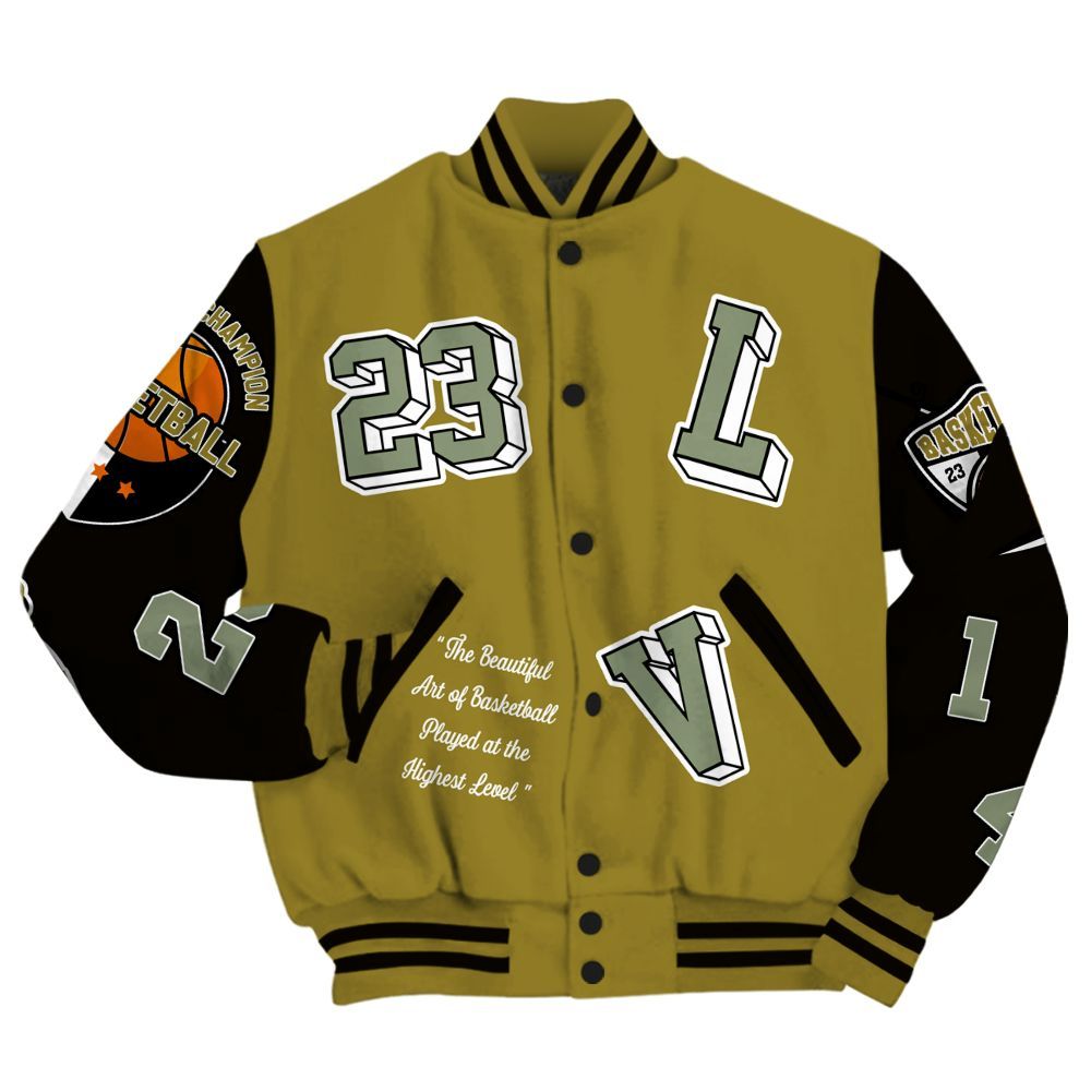 Varsity Jacket To Match Air Flightposite Metallic Gold - The GOAT Got Em Streetwear All Over Print
