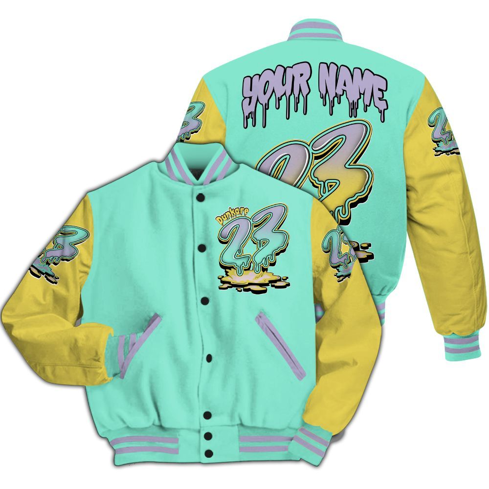 Varsity Jacket To Match Dunk Low Easter 2026 - Custom Name 23 Drip All Over Print